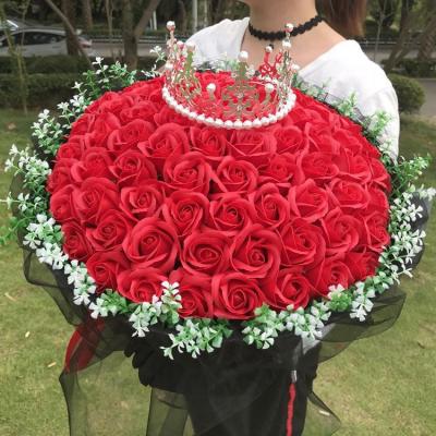 China 99 Valentine's Day Artificial Soap Handmade Soap Flower Rose Flowers Set For Women Girl for sale