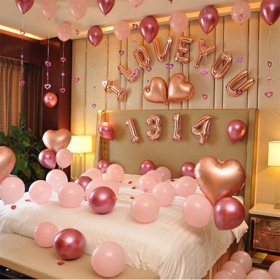 China High quality wedding party decoration room layout valentine's day foil love balloon set for sale