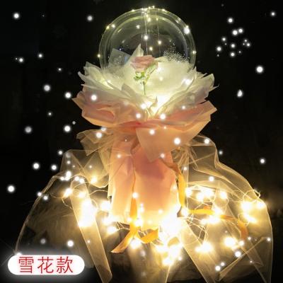 China Fashional Birthday Gift Bobo Balls Valentine's Day Rose Led Balloon For Women Girls for sale