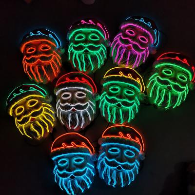 China Wholesale Masquerade EL Santa Claus Christmas LED Light Glowing Party Mask Eco - Friendly for sale