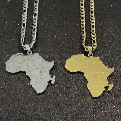 China TRENDY Drop Shipping Factory Customized Africa Map Countries Map Necklace On Hot Sale for sale