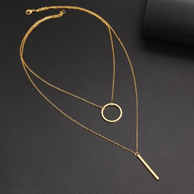 China New Fashion Trendy Stick Necklace Stainless Steel NSF102 Necklace Women Holiday Jewelry Wholesale for sale