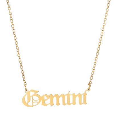 China FASHIONABLE Gold Plated Zodiac Necklace 18K Stainless Steel Zodiac Sign Necklace Women Pendant Jewelry for sale