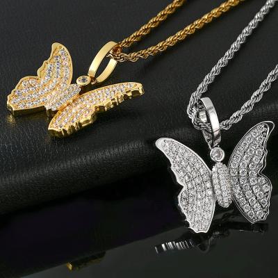 China Best Selling Environmentally Friendly 18k Gold Butterfly Chain Butterfly Necklace Real Copper Necklace for sale