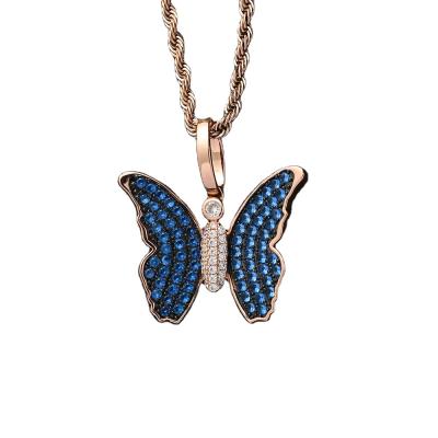 China Environmental Friendly Hot Selling Products Copper 18K Gold Plated Necklace Butterfly 18k Gold Real Brass Necklace for sale