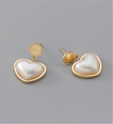 China BOHEMIA Gold Carving Love Bead Heart Shape Earrings Sweet Hanging Drop Earrings For Women for sale