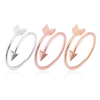 China 2021 new TRENDY ring retro stainless steel arrow couple ring open ring for ladies and men for sale