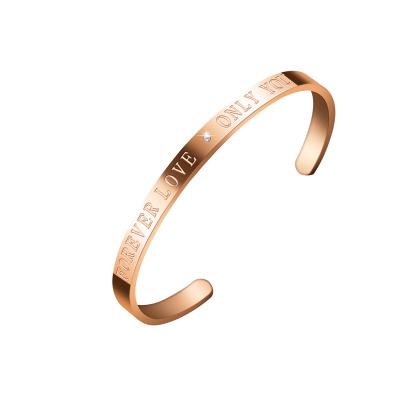 China Environmental friendly manufacturers sell 18K gold to prevent allergy bracelets, stainless steel c-shaped bracelets for sale