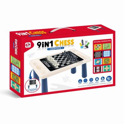 China Hot-selling Family Chess Earlier Magnetic Chess Combination 9-in-1 Plastic Giant Chess Set for sale