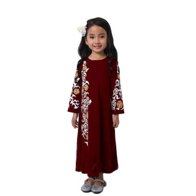 China New Fashion Plus Size Modest Popular Cotton Plus Size Floral Islamic Clothing Dress For Kids for sale