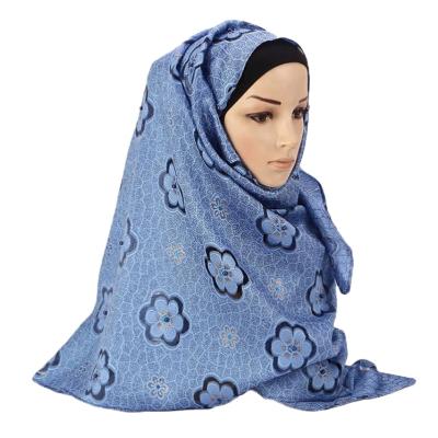 China Muslim women's most popular style cotton viscose beaded hijab simple shiny viscous hijab shawl for sale