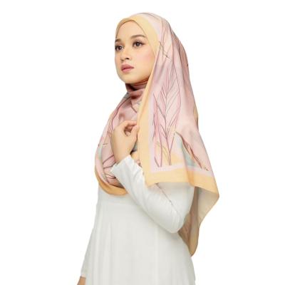 China W-New Selling Silk Scarf Hijab Satin Scarf Hot Sale Islamic Elegant Simple Muslim Silk Scarf for sale