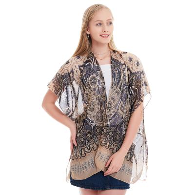 China Wholesale Female Wrap Silk Minimalist Soft Chiffon Long Daily Life Fashion Tops Floral Print Daily Life Shawl Scarf for sale