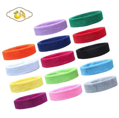 China Environmental friendly. Washable. Reusable. Environmental friendly single elastic top. Washable. Reusable. Hot Selling Wholesale Hot Sale High Elastic Simple Stretch Gym Sports Yoga Badminton Terry Towel Cotton Hair Elastic Headband Sweated For Men And Women for sale