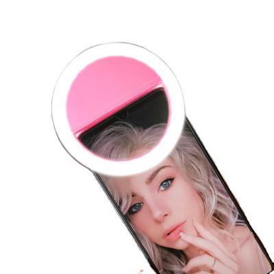 China Dimmable Universal Beauty Creative Photography Led Ring To Fill Light Modern Mini Round Portable USB Phone Selfie Rechargeable Lamp for sale