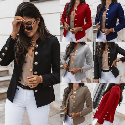 China Anti-Wrinkle Long Sleeved Small Breasted Suit Jacket Slim Short Red Blazer Suit Formal Suit For Ladies for sale