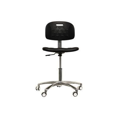 China Hourseat Modern Factory Lab Furniture Clean Room Backrest Black PU Anti-Static Lab Chairs With Wheels for sale