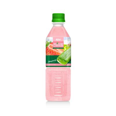 China OEM Natural Aloe Vera Drink With Strawberry Flavor Pack In 500ml PET Bottle for sale