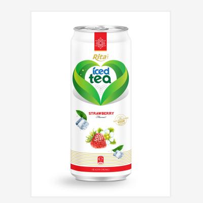 China Tea Drinks Rita China Style Canned Iced Black Tea Drinks Strawberry Flavor for sale