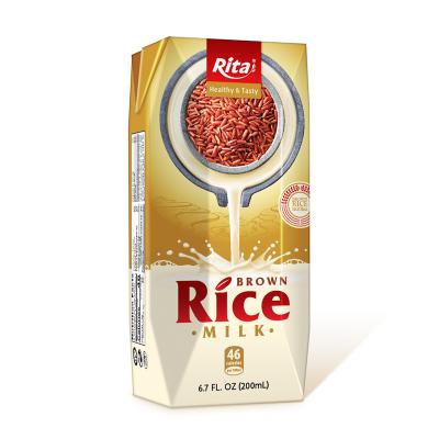 China Rita 200ml 3600T/Year Paper Box Vietnam Unsweeten Brown Rice Milk Drink for sale