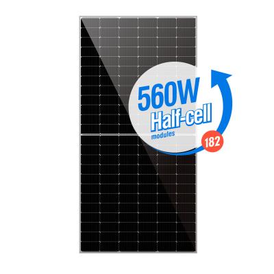 China Home Commercial Solar System Tier 1 High Power Solar Panel Monocrystalline 540 watt 550 watt 560 watt Half Cut Solar Panels for sale