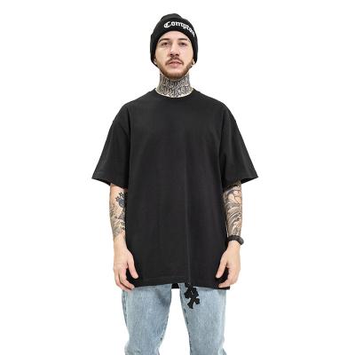 China Anti-Wrinkle Men's Drop Shoulder Cotton T-shirt Heavy Plain Oversized 100% T-Shirt For Men for sale