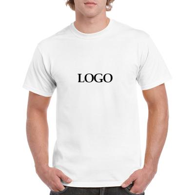 China Custom Price 100% 180gsm Cotton Anti-Wrinkle White T-shirt Custom LOGO Printing Plain White Casual T Shirt For Men for sale