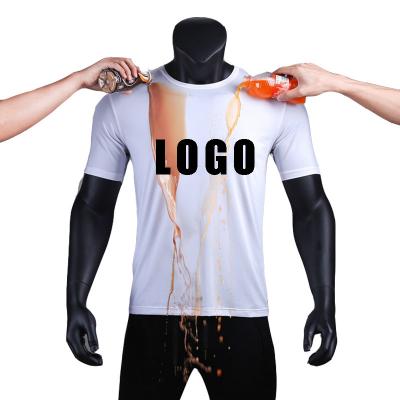 China Custom Logo Waterproof Hydrophobic Anti-Dirty Quick Dry Anti-Wrinkle Plain Full Body T-Shirt For Men for sale