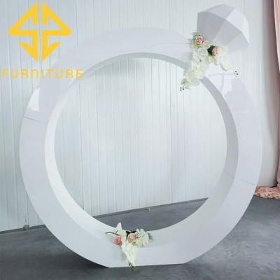 China Fashionable Wedding Decorations Wedding Decoration PVCWhite Round Fancy Event Backdrop For Sale for sale