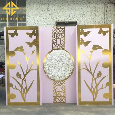 China Wedding Party Event Decoration SAWA Luxury New Event Wedding Furniture Flower Backdrop Party Decoration Wedding Backdrop for sale