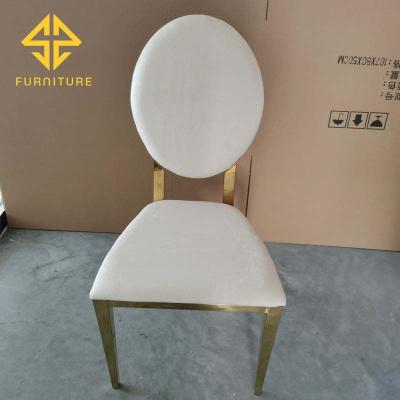 China Modern Hot Sale Modern Gold Frame SAWA Velvet Hotel Wedding Banquet Chair White for sale