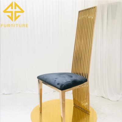 China SAWA Modern Hot Sale Gold Stainless Steel Wedding Chair For Banquet Dining Event for sale