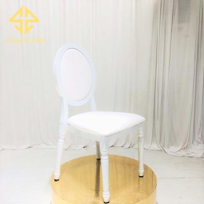 China Modern White Sawa Modern Stainless Steel Chairs Event Wedding Banquet Chairs for sale