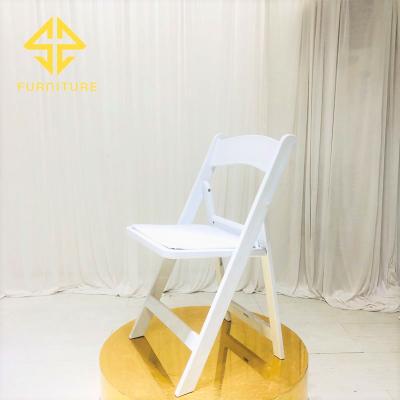 China SAWA Resin Modern Wholesale Outdoor White Folding Chair For Wedding Banquet Dining for sale