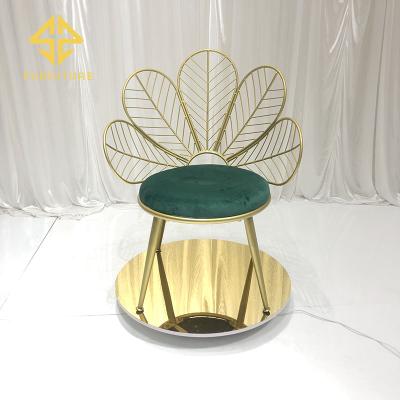 China Foshan contemporary factory sells wrought iron butterfly backrest wedding decoration cheap gold luxury chair for sale