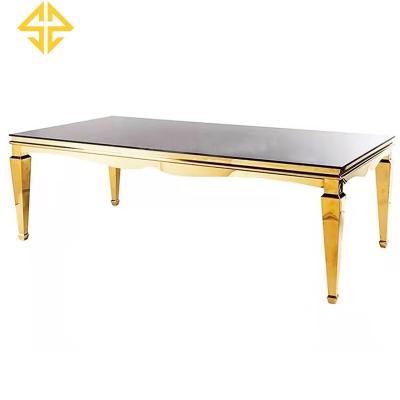 China (Other)Adjustable Wedding Table Wedding Furniture Stainless Steel Dining Table Set 6-10 Seater Dining Table for sale