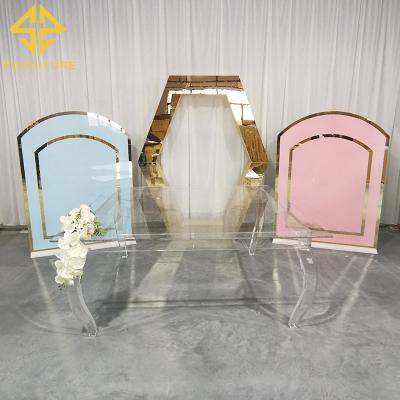 China (Other) New Next Adjustable Crystal Clear Acrylic Square Dining Table For Wedding Banquet Event Used for sale