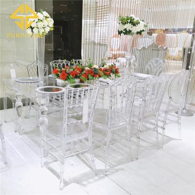 China Hot Selling Crystal Clear Acrylic Banquet Table (Others) Dining Table Sets Adjustable For Wedding Events for sale