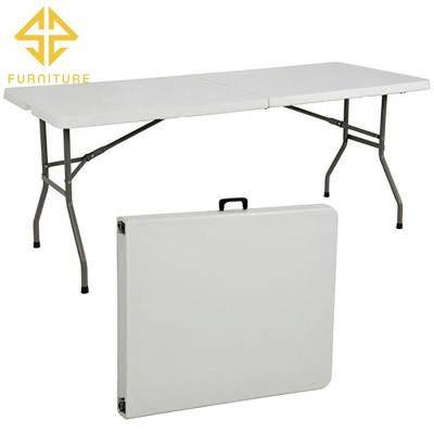 China SAWA HDPE Blow Molding Easy Carry Portable Plastic Outdoor Folding Dining Table for sale