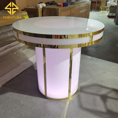 China Wedding event concert luxury acrylic wedding hotel core cake table new + PVC material LED for sale