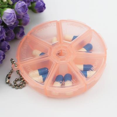 China Pill Storage Customized Round Plastic Pill Box With Compartments , Popular Clear Plastic Pill Case For Sale for sale