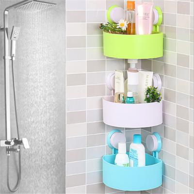 China Custom Viable Non-Toxic Kitchen Storage Rack Corner Shelf Bathroom Storage Rack Tidy Rack Sucker Rack for sale