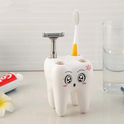 China Sustainable Teeth Style Toothbrush Holder Rack Toothbrush Holder Toothbrush Shelf Bathroom for sale