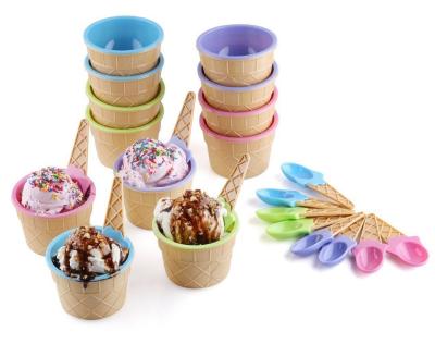 China Sustainable Plastic Ice Cream Spoon Scoop Fun Colors For Summer Party For Kids for sale