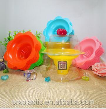 China OEM Aqua Blue Disposable Custom Made Snow Cone Flower Orange Pink Clear Cups In Factory Price for sale