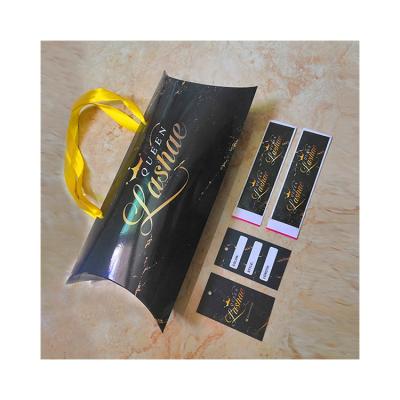 China Custom Order HP-43 Recyclable Acceptable Clean Logo Printing Pillow Paper Box Hair Package Wraps Label For Hair Extensions for sale