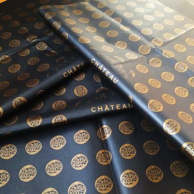 China ZPT8-34 Brands company logo gold ink ink custom black moisture proof printing fabric for apparel for sale