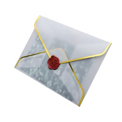 China Custom gift envelope WLT6-5 gold c5 semi transparent paper jewelry packaging gift voucher seal sticker envelope discovery envelope for sale