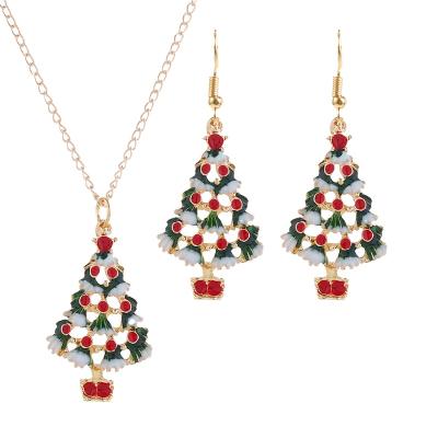 China CLASSIC Christmas tree earrings Christmas gift set with earrings necklaces for sale