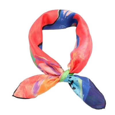 China Designer Scarf Custom Bespoke 14mm Twill Square 100% Silk Scarf European American Silk 65*65cm For Women for sale